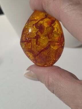 chunk of baltic amber 2in thick pendant for necklace no chain big and chunky